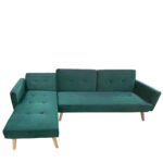 Καναπές Κρεβάτι Γωνιακός ArteLibre EMILIA Πράσινο Ύφασμα 267x153x85cm - Image 2