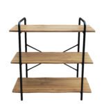 Ραφιέρα ArteLibre AVEIRO Φυσικό/Μαύρο MDF/Μέταλλο 80x34x80cm - Image 2