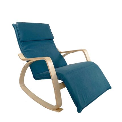 Βρες το Πολυθρόνα Κουνιστή ArteLibre LUNDRA Μπλε/Φυσικό Ύφασμα/Ξύλο 67x127x91cm σε μοναδική τιμή στο clickforshop.gr