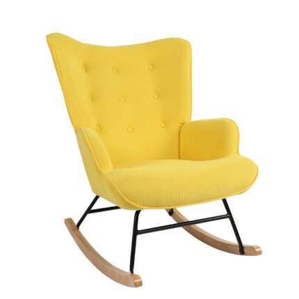 Βρες το Πολυθρόνα Κουνιστή ArteLibre CANDY CANE Κίτρινο Ύφασμα/Μέταλλο/Ξύλο 91x67x86cm σε μοναδική τιμή στο clickforshop.gr