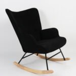 Πολυθρόνα Κουνιστή ArteLibre CANDY CANE Μαύρο Ύφασμα/Μέταλλο/Ξύλο 91x67x86cm - Image 2