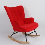 Πολυθρόνα Κουνιστή ArteLibre CANDY CANE Κόκκινο Ύφασμα/Μέταλλο/Ξύλο 91x67x86cm - Image 2