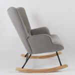 Πολυθρόνα Κουνιστή ArteLibre CANDY CANE Γκρι Ύφασμα/Μέταλλο/Ξύλο 91x67x86cm - Image 2