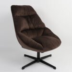 Πολυθρόνα ArteLibre CHANTIERI Καφέ Ύφασμα/Μέταλλο 94x71x83cm - Image 2