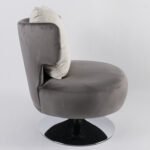 Πολυθρόνα ArteLibre PASSIFLORA Γκρι Ανοιχτό Ύφασμα/Μέταλλο 76x67x76cm - Image 2