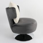 Πολυθρόνα ArteLibre PASSIFLORA Γκρι Σκούρο Ύφασμα/Μέταλλο 76x67x76cm - Image 2