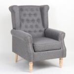 Πολυθρόνα ArteLibre OTTAVIA Σκούρο Γκρι Ύφασμα 77x80x106cm - Image 2