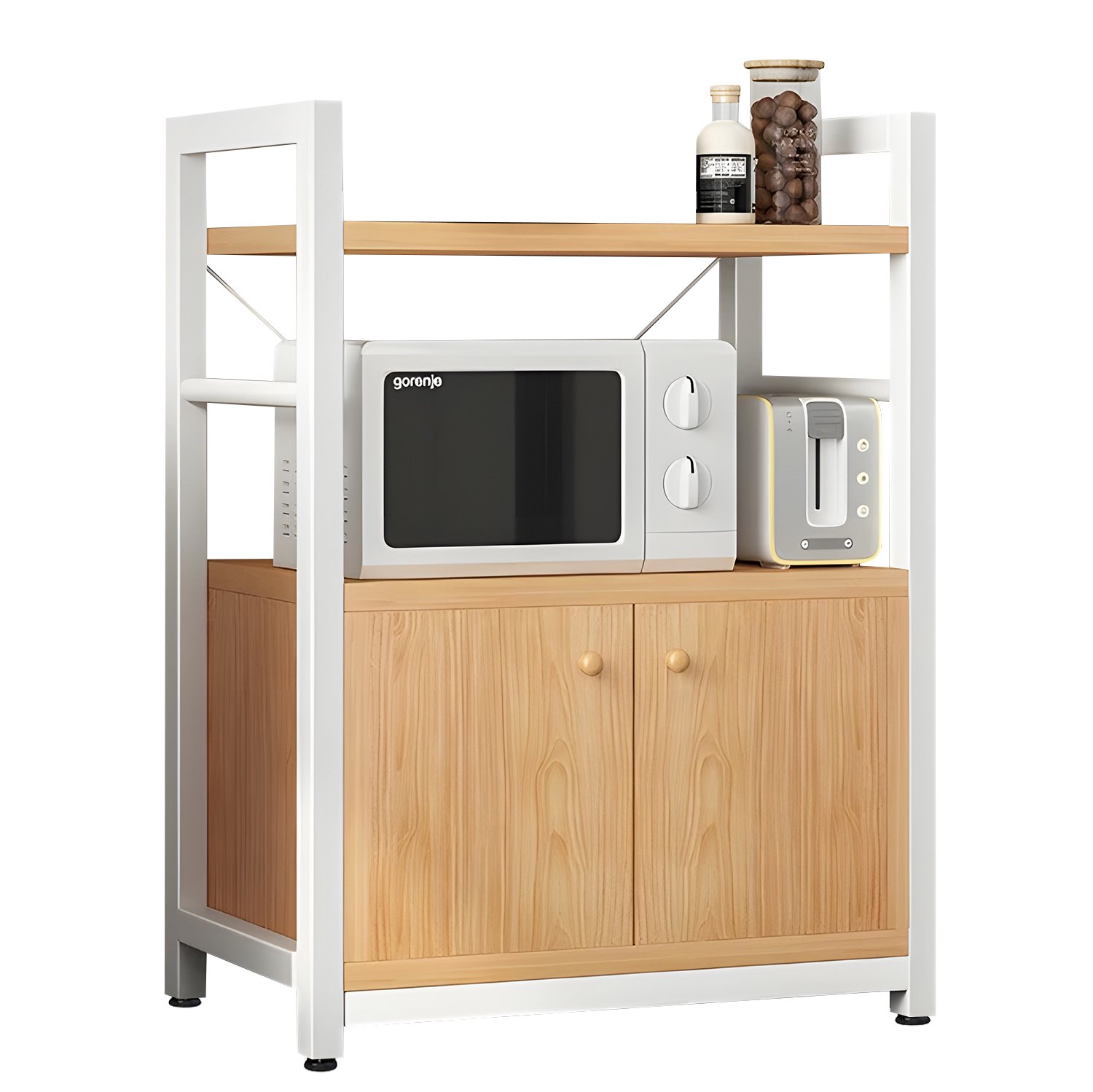 Ραφιέρα Κουζίνας ArteLibre STOAT Φυσικό/Λευκό MDF/Μέταλλο 60x36x82cm Βρες το Ραφιέρα Κουζίνας ArteLibre STOAT Φυσικό/Λευκό MDF/Μέταλλο 60x36x82cm σε μοναδική τιμή στο clickforshop.gr