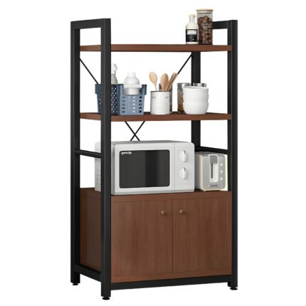 Βρες το Ραφιέρα Κουζίνας ArteLibre BADGER Καφέ Σκούρο/Μαύρο MDF/Μέταλλο 60x36x121cm σε μοναδική τιμή στο clickforshop.gr