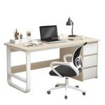 Βρες το Γραφείο ArteLibre MERGELLUS Φυσικό/Λευκό MDF/Μέταλλο 120x50x74cm σε μοναδική τιμή στο clickforshop.gr