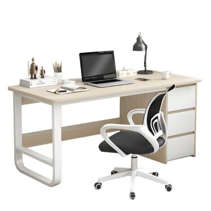 Βρες το Γραφείο ArteLibre MERGELLUS Φυσικό/Λευκό MDF/Μέταλλο 120x50x74cm σε μοναδική τιμή στο clickforshop.gr