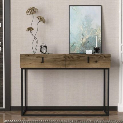 Βρες το Κονσόλα ArteLibre Mykonos Καφέ/Μαύρη Βάση Μοριοσανίδα/Μελαμίνη/Μέταλλο 120x37x84cm σε μοναδική τιμή στο clickforshop.gr