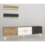 Βρες το Σύνθετο ArteLibre OREGON Sapphire/Ανθρακί/Μπεζ Μοριοσανίδα 160x32x45cm σε μοναδική τιμή στο clickforshop.gr