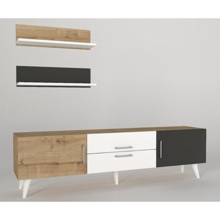 Βρες το Σύνθετο ArteLibre OREGON Sapphire/Ανθρακί/Μπεζ Μοριοσανίδα 160x32x45cm σε μοναδική τιμή στο clickforshop.gr