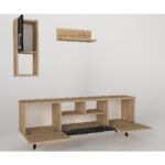 Σύνθετο ArteLibre UTAH Sapphire/Καφέ Μοριοσανίδα 140x29.5x46cm - Image 2