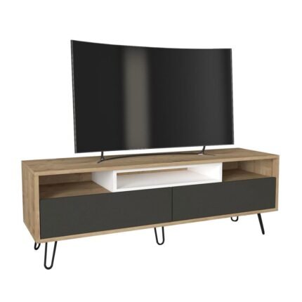 Βρες το Έπιπλο Τηλεόρασης ArteLibre MARATHI Φυσικό/Ανθρακί/Λευκό Μοριοσανίδα/Μελαμίνη 140x40x48cm σε μοναδική τιμή στο clickforshop.gr