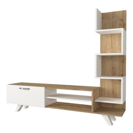 Βρες το Σύνθετο Τηλεόρασης ArteLibre KEROS Λευκό/Φυσικό Μοριοσανίδα/Μελαμίνη 150x30x132cm σε μοναδική τιμή στο clickforshop.gr