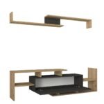 Σύνθετο Τηλεόρασης ArteLibre DREAM Φυσικό/Ανθρακί Μοριοσανίδα/Μελαμίνη 154x25x170cm - Image 2