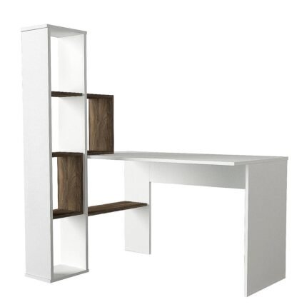 Βρες το Γραφείο-Βιβλιοθήκη ArteLibre PERCY Λευκό/Καρυδί Μοριοσανίδα/Μελαμίνη 120x90x74/150cm σε μοναδική τιμή στο clickforshop.gr