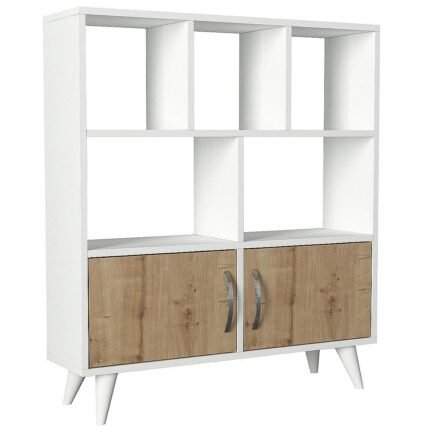 Βρες το Βιβλιοθήκη ArteLibre SYMI Λευκό/Φυσικό Μοριοσανίδα/Μελαμίνη 90x22x105cm σε μοναδική τιμή στο clickforshop.gr