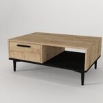 Τραπεζάκι Σαλονιού ArteLibre BANNO Φυσικό/Μαύρο Μοριοσανίδα/Μελαμίνη 90x60x38cm - Image 2