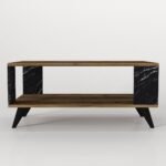 Τραπεζάκι Σαλονιού ArteLibre BICKEL Καρυδί/Μαύρο Μοριοσανίδα/Μελαμίνη 90x54x42cm - Image 2