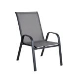 Πολυθρόνα Μεταλλική ArteLibre Neptune Γκρι/Μαύρο 55x75x95cm - Image 2