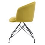 Πολυθρόνα ArteLibre JOHAN Κίτρινο Βελούδο/Μέταλλο 63x51x78cm - Image 2