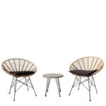 Βρες το Σετ Τραπεζαρία Κήπου ArteLibre RICHIE Φυσικό/Μαύρο Μέταλλο/Rattan Με 2 Πολυθρόνες σε μοναδική τιμή στο clickforshop.gr