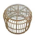 Τραπεζάκι Κήπου ArteLibre ALBIUS Φυσικό Rattan/Μέταλλο/Γυαλί Φ50x35cm - Image 2