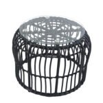 Βρες το Τραπεζάκι Κήπου ArteLibre ALBIUS Μαύρο Rattan/Μέταλλο/Γυαλί Φ50x35cm σε μοναδική τιμή στο clickforshop.gr