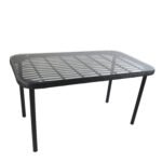 Τραπέζι Κήπου ArteLibre AMPIUS Μαύρο Μέταλλο/Rattan/Γυαλί 160x90x73cm - Image 2