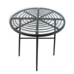 Τραπέζι Κήπου ArteLibre APPIUS Μαύρο Μέταλλο/Rattan/Γυαλί 70x70x74cm - Image 2