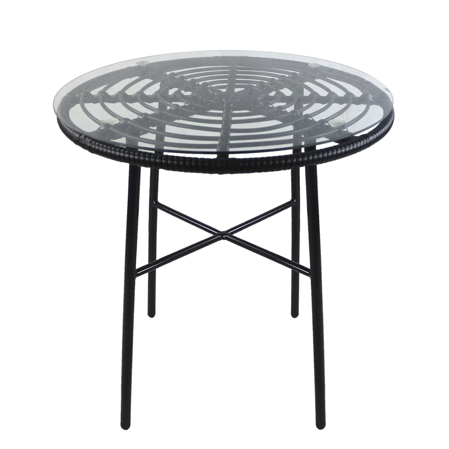 Τραπέζι Κήπου ArteLibre APPIUS Μαύρο Μέταλλο/Rattan/Γυαλί 70x70x74cm Βρες το Τραπέζι Κήπου ArteLibre APPIUS Μαύρο Μέταλλο/Rattan/Γυαλί 70x70x74cm σε μοναδική τιμή στο clickforshop.gr