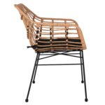 Πολυθρόνα Κήπου ArteLibre AFINIUS Φυσικό/Μαύρο Rattan/Μέταλλο 58.5x60.5x80cm - Image 2