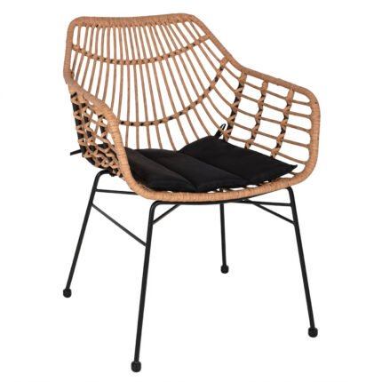 Βρες το Πολυθρόνα Κήπου ArteLibre AFINIUS Φυσικό/Μαύρο Rattan/Μέταλλο 58.5x60.5x80cm σε μοναδική τιμή στο clickforshop.gr