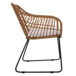 Πολυθρόνα Κήπου ArteLibre ABURIUS Φυσικό/Μαύρο Rattan/Μέταλλο 63x60x83.5cm - Image 2