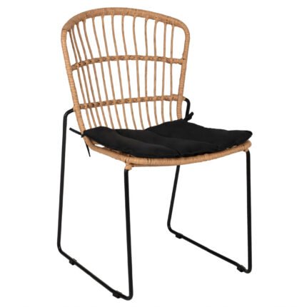 Βρες το Καρέκλα Κήπου ArteLibre ALFENUS Φυσικό/Μαύρο Rattan/Μέταλλο 50x55x84cm σε μοναδική τιμή στο clickforshop.gr