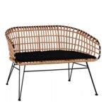 Βρες το Καναπές Κήπου ArteLibre ARVENIUS Φυσικό/Μαύρο Rattan 124x57x77cm σε μοναδική τιμή στο clickforshop.gr