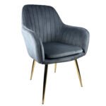 Βρες το Καρέκλα Τραπεζαρίας ArteLibre MYRTLE Γκρι/Χρυσό Βελούδο/Μέταλλο 57x43x82cm σε μοναδική τιμή στο clickforshop.gr