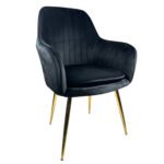 Βρες το Καρέκλα Τραπεζαρίας ArteLibre MYRTLE Μαύρο/Χρυσό Βελούδο/Μέταλλο 57x43x82cm σε μοναδική τιμή στο clickforshop.gr