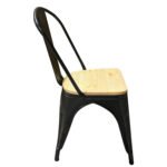 Καρέκλα ArteLibre Βιομηχανικού Τύπου Vintage TOLIKO II Μαύρο Αντικέ/Φυσικό Μέταλλο/Ξύλο 45x53x85cm - Image 2