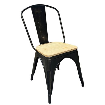 Βρες το Καρέκλα ArteLibre Βιομηχανικού Τύπου Vintage TOLIKO II Μαύρο Αντικέ/Φυσικό Μέταλλο/Ξύλο 45x53x85cm σε μοναδική τιμή στο clickforshop.gr