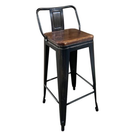 Βρες το Σκαμπό Bar ArteLibre Βιομηχανικού Τύπου Vintage MOLERO II Μαύρο Αντικέ/Καφέ Μέταλλο/Ξύλο 44x44x94cm σε μοναδική τιμή στο clickforshop.gr