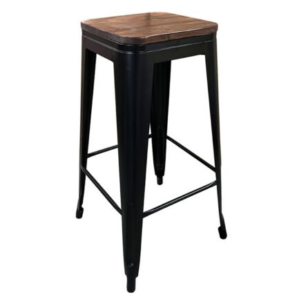 Βρες το Σκαμπό Bar ArteLibre Βιομηχανικού Τύπου Vintage SILANO II Μαύρο Ματ/Καφέ Μέταλλο/Ξύλο 42x42x76cm σε μοναδική τιμή στο clickforshop.gr