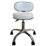 Καρέκλα Εργασίας ArteLibre FIRMEZA Λευκό/Χρώμιο PU/Μέταλλο 47x47x67/78cm - Image 2