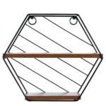 Ράφι Τοίχου ArteLibre SALERNO Μαύρο/Καφέ MDF/Μέταλλο 31x11x27cm - Image 2
