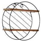 Ράφι Τοίχου ArteLibre SARNO Μαύρο/Καφέ MDF/Μέταλλο Φ30x11cm - Image 2