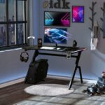 Γραφείο Gaming ArteLibre LUKE RGB Μαύρο Ξύλο/Μέταλλο 120x65x75cm - Image 2