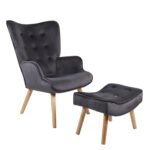 Βρες το Πολυθρόνα Μπερζέρα Με Υποπόδιο ArteLibre ANIDORI Γκρι Βελούδο/Ξύλο 73x69x96cm σε μοναδική τιμή στο clickforshop.gr